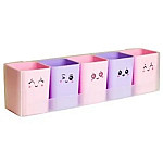 Porta objetos plast. Dello x5 rosa/lila