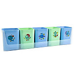 Porta objetos plast. Dello x5 celeste/verde