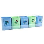 Porta objetos plast. Dello x5 celeste/verde