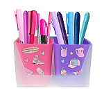 Porta objetos plast. Dello x2 rosa/lila
