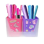 Porta objetos plast. Dello x2 rosa/lila