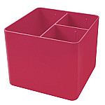 Porta objetos plast. Dello 3 div. rosa