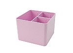 Porta objetos plast. Dello 3 div. rosa pastel