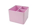 Porta objetos plast. Dello 3 div. rosa pastel