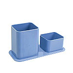 Porta lapiz/clip plast. Dello duo azul claro