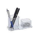 Porta lapiz/clip plast. Dello duo cristal