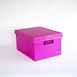 Caja arch. Plana c/tapa fucsia