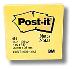 Nota adhesiva Postit 654 76mmx76mm amarillo