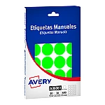 Etiqueta Avery A36061 redonda verde fluo 25mm