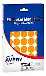 Etiqueta Avery A36055 redonda naranja fluo 19.4mm