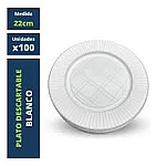 Plato blanco 22cm x100