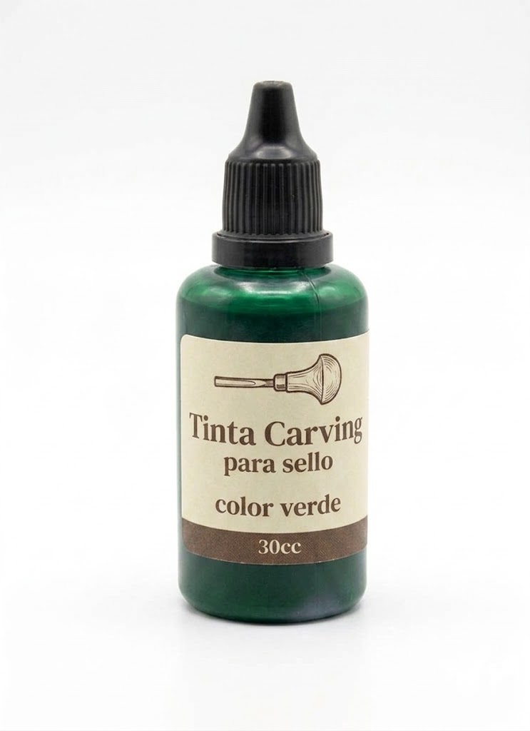 Tinta Carving para sello color verde 30cc