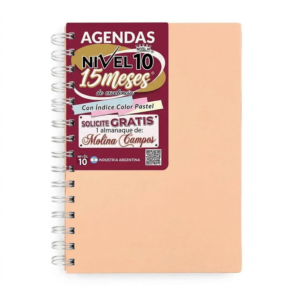 Agenda Nivel 10 semanal Nº7 top durazno pastel