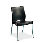 Silla Malba Negro c/patas aluminizadas
