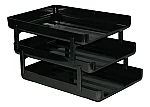 Bandeja Pizzini Of 3 pisos negro con bisagra