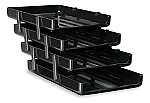 Bandeja Pizzini Of 4 pisos negro con bisagra
