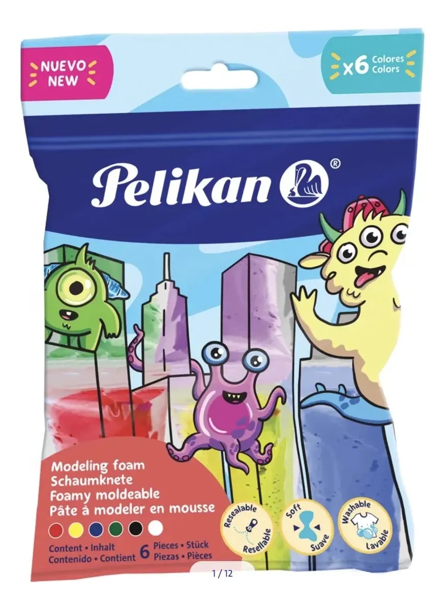Foamy Pelikan moldeable x6 colores 60g